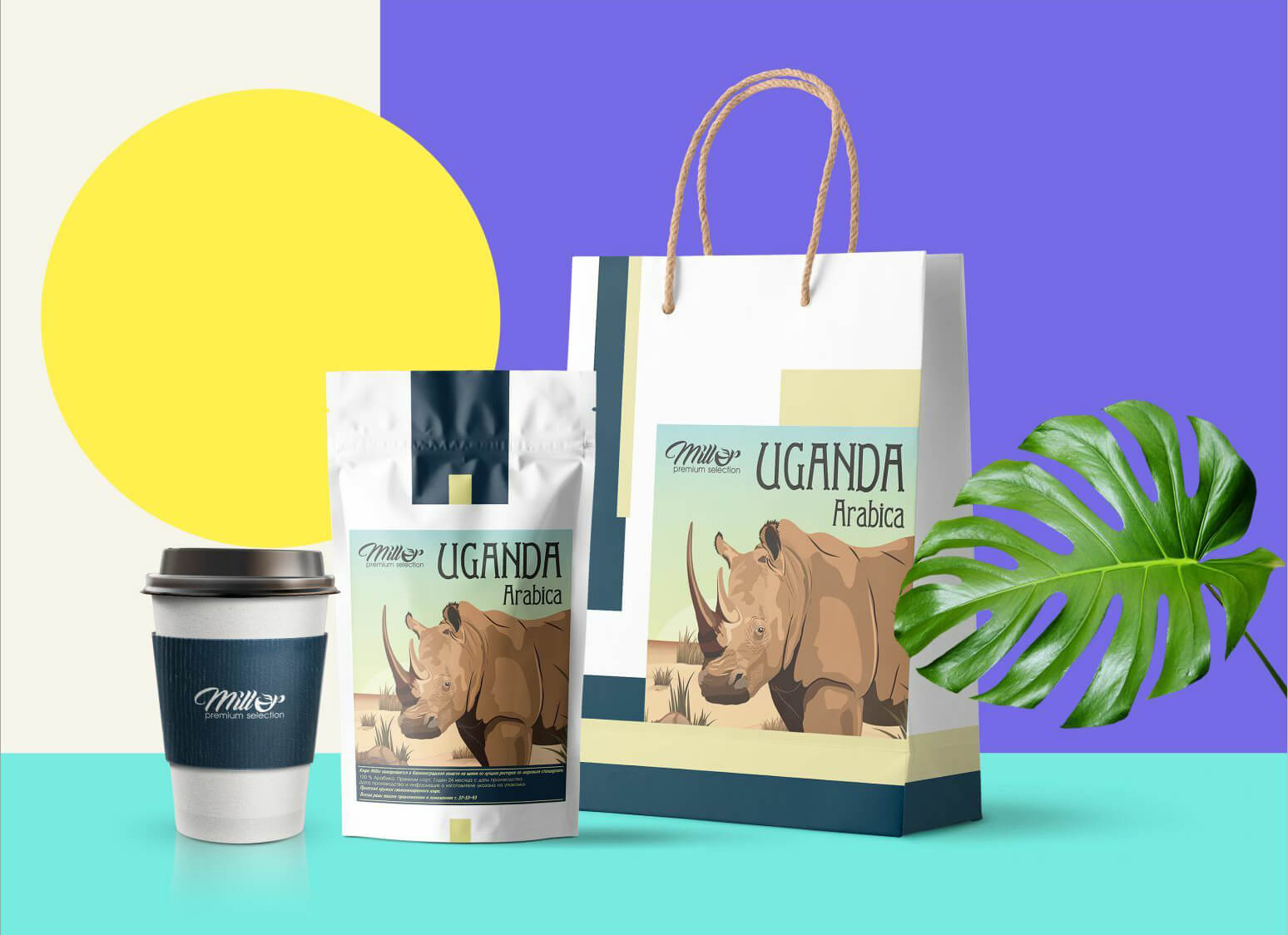 packaging-de-cafe-doypack-amb-etiqueta-i-bossa-amb-got packaging de cafe doypack con etiqueta y bolsa con vaso